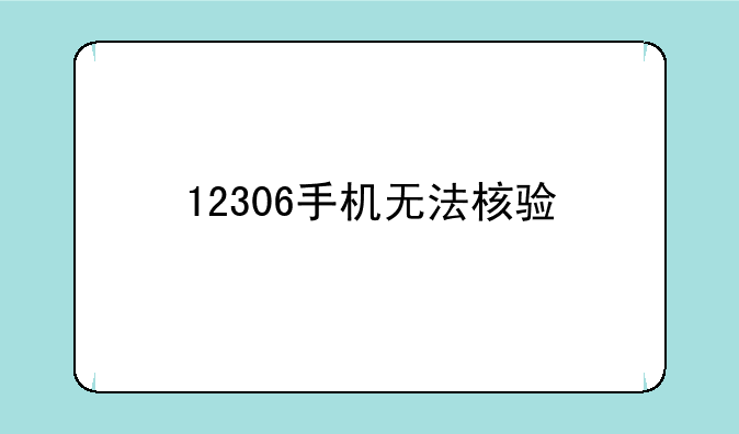 12306手机无法核验