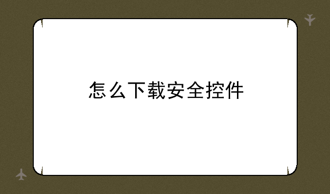怎么下载安全控件