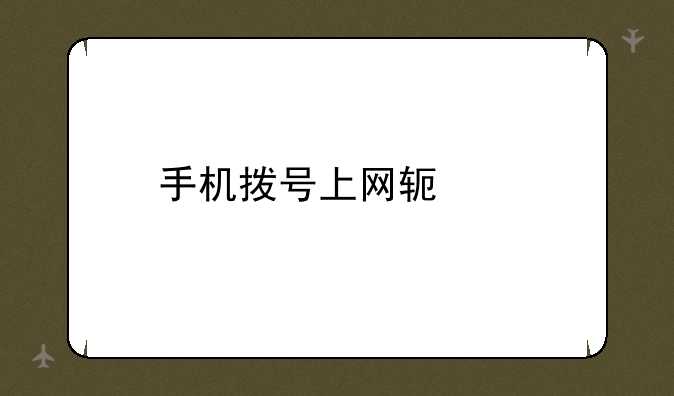 手机拨号上网软件