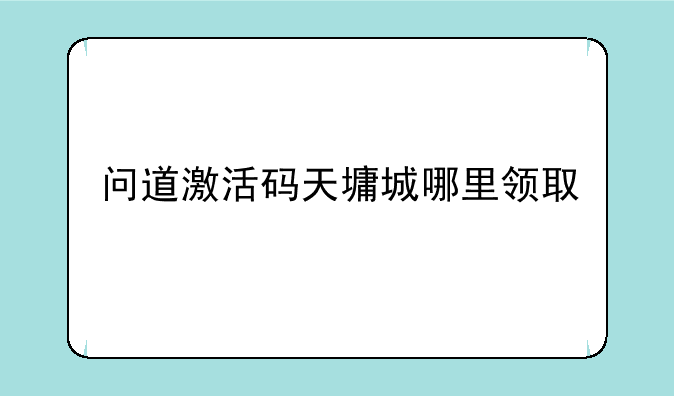问道激活码天墉城哪里领取