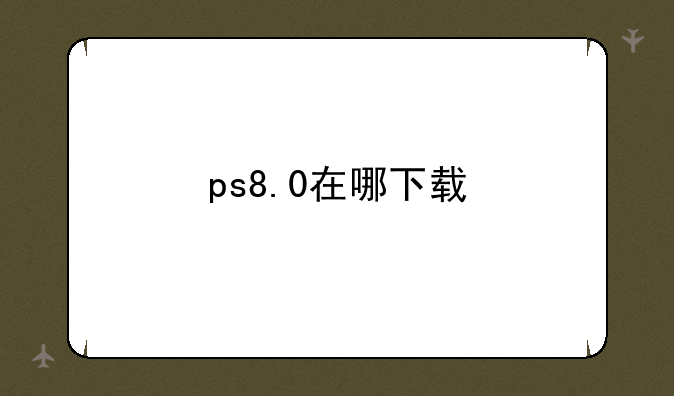 ps8.0在哪下载