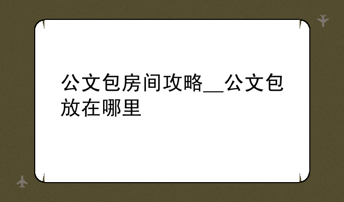 公文包房间攻略__公文包放在哪里